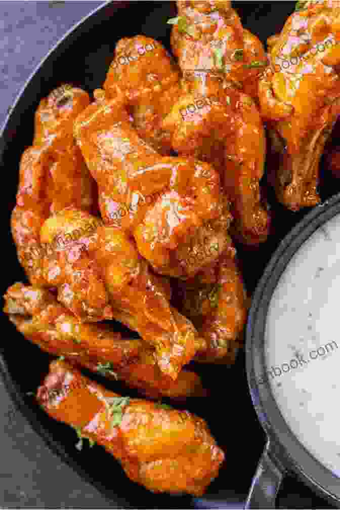 A Plate Of Air Fryer Chicken Wings With Buffalo Sauce. Ninja Foodi 2 Basket Air Fryer Cookbook With Pictures: Simple Delicious 2 Basket Air Fryer Recipes For Beginners And Advanced Users