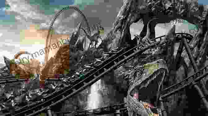 A Roller Coaster Speeding Through A Jungle Filled With Dinosaurs Jurassic Resort 2: Battle For Raptor City