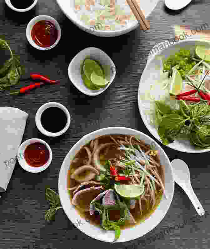 A Steaming Bowl Of Pho With Noodles, Broth, Meat, And Herbs A Perfect Bowl Of Pho