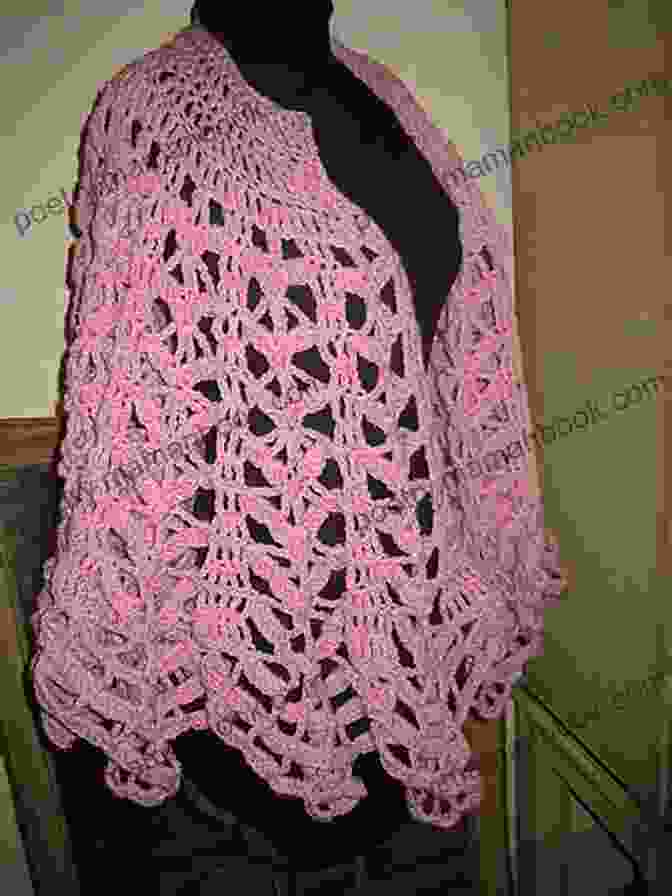 Close Up Of The Colorful Lacework On One Of Maria Merlino's Shawls Crochet Open Lace Big Shawl (The Crochet Works Of Maria Merlino 6)